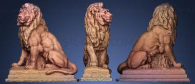3D мадэль Сидящий лев (STL)